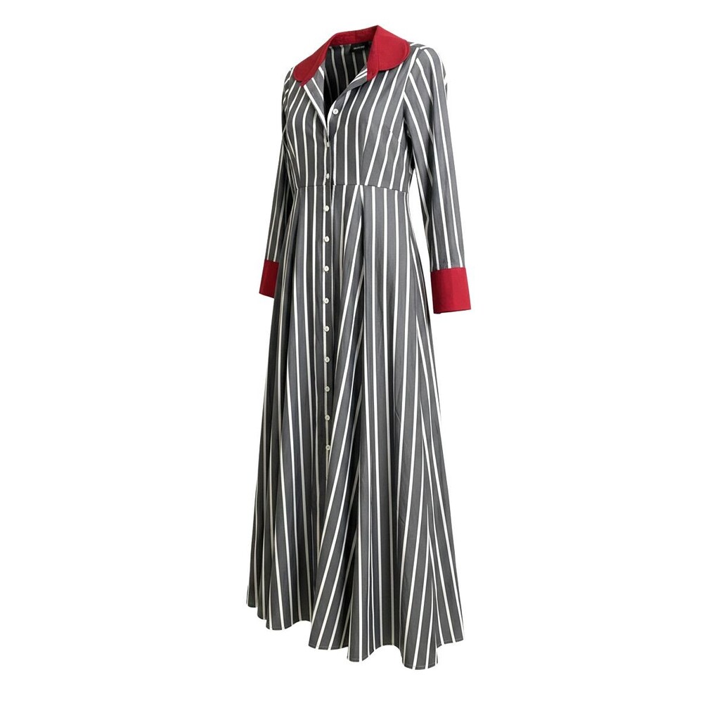 Mehtap Elaidi Women's Grey Long Sleeve Floor-Length Formal Gown Size 40 NWT